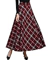Femirah Women's Wool Woolen High Waist A-Line Flared Vintage Long Skirt