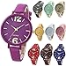 yunanwa 10 Pack Unisex Women Men Watches Big Dial Lover Gift Leather Bracelet Wristwatch Wholesales (10pcs-614)