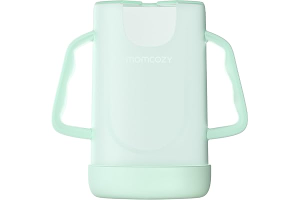 Momcozy Baby Pouch Holder No Squeeze | Baby Food & Juice Box Holder, Mess-Free, Easy Grip for Self-Feeding, BPA-Free & DEHP-Free, Must-Have for Babies, Green