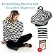 Nursing Breastfeeding Cover Scarf - Baby car seat Canopy Multi-Use Stretchy, BONUS Pillow case and eBook, carseat covers Universal Fit Best Baby Shower Gift
