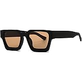 AIEYEZO Square Sunglasses for Women Men Square Thick Frame Sun Glasses Simple Designer Style Shades