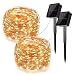 Solar String Lights,2 Pack 100LED Copper Wire Lights 33ft 8 Modes Fairy Lights Waterproof Outdoor String Lights for Patio Garden Gate ard Party Wedding Xmas Indoor Decoration Bedroom Warm White primary