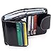 AINIMOER Women's Small Billfold Genuine Leather Tri-Fold Wallet with Zipper Pocket(Black)