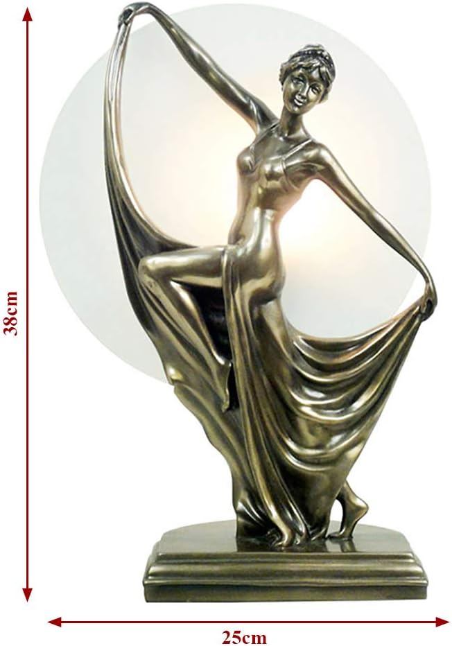 art deco lady table lamp
