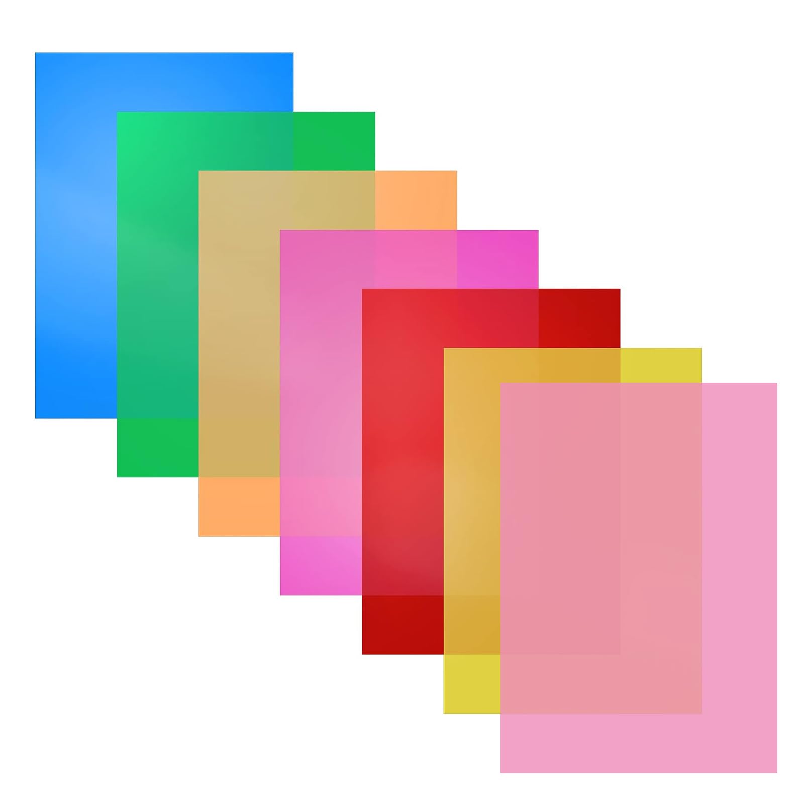 Ehuihuan 7 Pcs A4 Dyslexia Overlays, Coloured Dyslexia Aids for Adults Children, Plastic A4 Guided Reading Overlays, Reduce Visual Stress