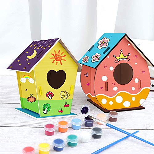 Kids Wood Craft Kits for 48 Year Old Girls Boys,DIY Wooden Birdhouse