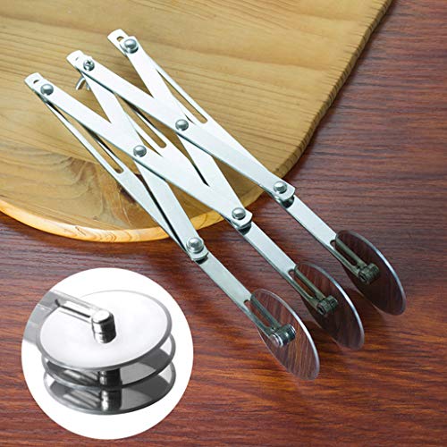 Stainless Steel Pizza Cutter, Nesee Multi Wheel Brownies Cookies Cake Pastry Cutter Straight Fluted Cutter Pizza Rocker Cutter - Super Sharp Easy to Clean Slicer (E)