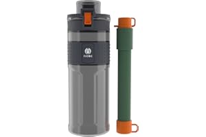 Filsoit Straw Filter Water Bottle Outdoor Water Bottle with Filter Water Purifier Filtration Bottle Survival Emergency Hiking Travel and Backpacking Water Filter 17oz