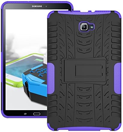 Galaxy Tab A 10.1 Case, TOODAY Slim Hybrid Heavy Duty Armor Protection Cover Anti Slip Kids Friendly Shockproof Protective Cover for Samsung Galaxy Tab A 10.1 Inch (SM-T580 T585-2016 release) (Purple)