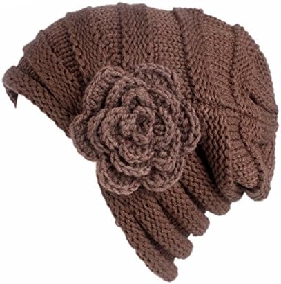 TTjII Twist Pleated Hair Wrap Stretch Turban,Abbey Cap Women's Knit Chemo Hat Snood Beanie Scarf, Turban Headwear for Cancer Patients,Soft Sleep Hats m3 (coffee)