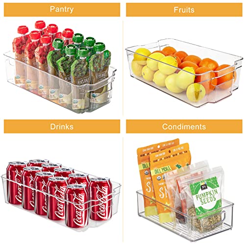 6 Pack 2 Sizes Clear Storage Bins, Stackable Storage Bins with Handles