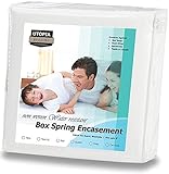 Zippered Box Spring Encasement Ample Zipper Opening for Easy Use -Bed Bug &amp; Water Resistant Cover, Ultimate Protection against Insects, Dust Mites &amp; Allergens (Cal King) by Utopia Bedding ()