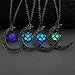 KeyZone Women Fluorescence Glow in The Dark Crescent Moon Heart Necklace Jewelry Purple