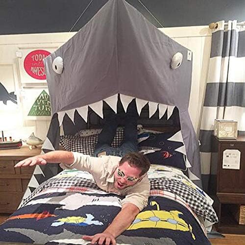 Teepee Tent Crib Crib Reading Corner Canopy Shark Cotton Bed Tent Tent Children Mosquito Net Indoor Girl Boy Theater