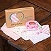 Easter Gifts For Girls - Unique Matching Set of Teether Pacifier Clip, Pink Elephant Teething Toy, 3 Pack Bandana Drool Bibs, 100% Safe BPA Free Silicone, Best for 0 3 6 Months Old Newborn Infant