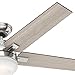 Hunter 54inch Contemporary Indoor Ceiling Fan with Light Kit and Remote Control Brushed Nickel Finish (Renewed)