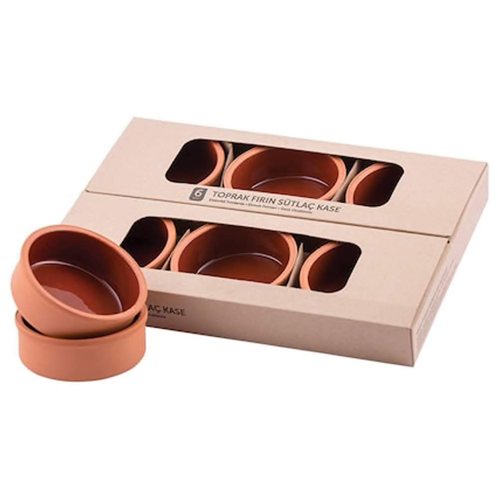 Aimee 6 x Güvec Sütlac Stew Tapas Bowls Clay Casserole Dishes Size Small
