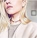 Udobuy 2 Pcs Set Fashion Simple Style Black Velvet PU Leather Choker Necklace Eye Bead Charm Tattoo Choker