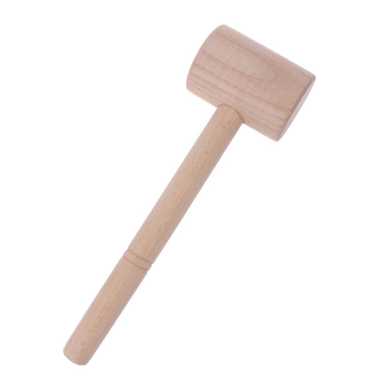 Amosfun 1pc Small Wooden Mallet Wooden Crab Sticks Natural Hardwood Crab Hammer for Chocolate Cracking