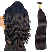 I Tip Human Hair Extensions,Sliky Straight Keratin Human Hair Extensions 1g/Strand 100Strands/Pac...