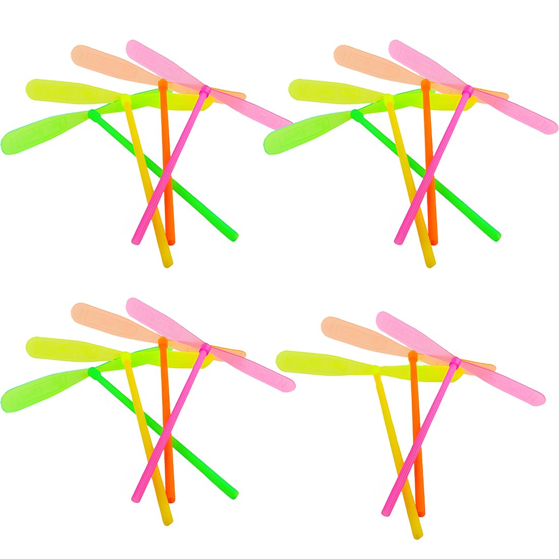 ZYBHMJE 15 Pcs Flying Dragonfly Dragonfly Hand Rub Propeller Flying Helicopter Great Party Favors Outdoor Flying Dragonfly for Kids Random Color