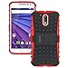Moto G4 Case, Moto G4 Plus Case - OEAGO [Shockproof] [Impact Protection] Tough Rugged Dual Layer Protective Case Cover with Kickstand for Motorola Moto G4 / G4 Plus (Moto G Plus, 4th Gen) - Red