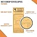 Key Drop Envelopes for After Hours - Auto Shop Repair or Service Peel & Seal Drop Box Envelopes - Automotive Mechanic Night Drop Off, Overnight or Early Bird, Kraft Paper, 4 1/8 x 9 1/2 (100)