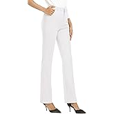 iChosy Women's Stretchy Straight Leg Dress Work Pants Business Office Casual Slacks with Pockets