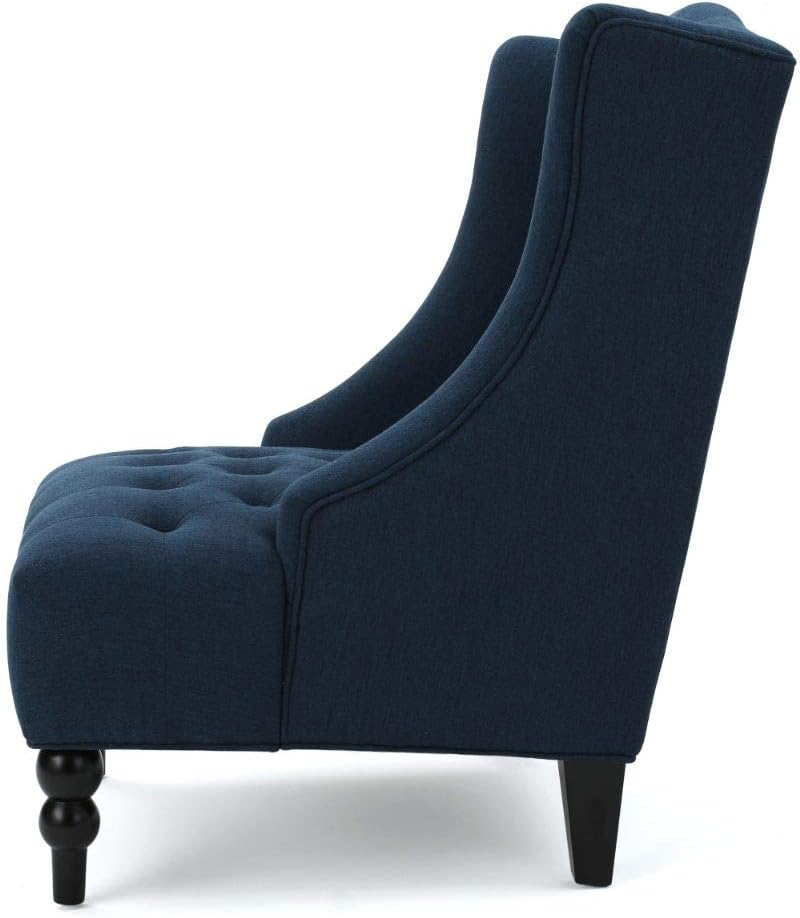 Christopher Knight Home Toddman High-Back Fabric Club Chair, Dark Blue: Furniture & Decor