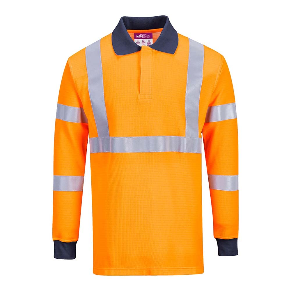 Portwest Flame Resistant RIS Polo Shirt, Size: XL, Colour: Orange, FR76ORRXL