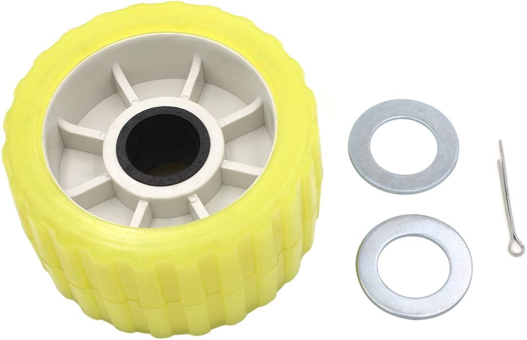 UANOFCN Boat Trailer Amber/Yellow Polyurethane 86144 Ribbed Wobble Roller Kit 5"