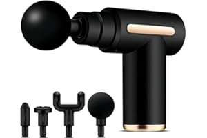 Massageador Elétrico Pistola Muscular Profissional Recarregável 4 Ponteiras Massagem Relaxante Alívio Dores Pós-Treino Miofascial Fitness Corpo Inteiro Esportivo Portátil Silencioso Premium