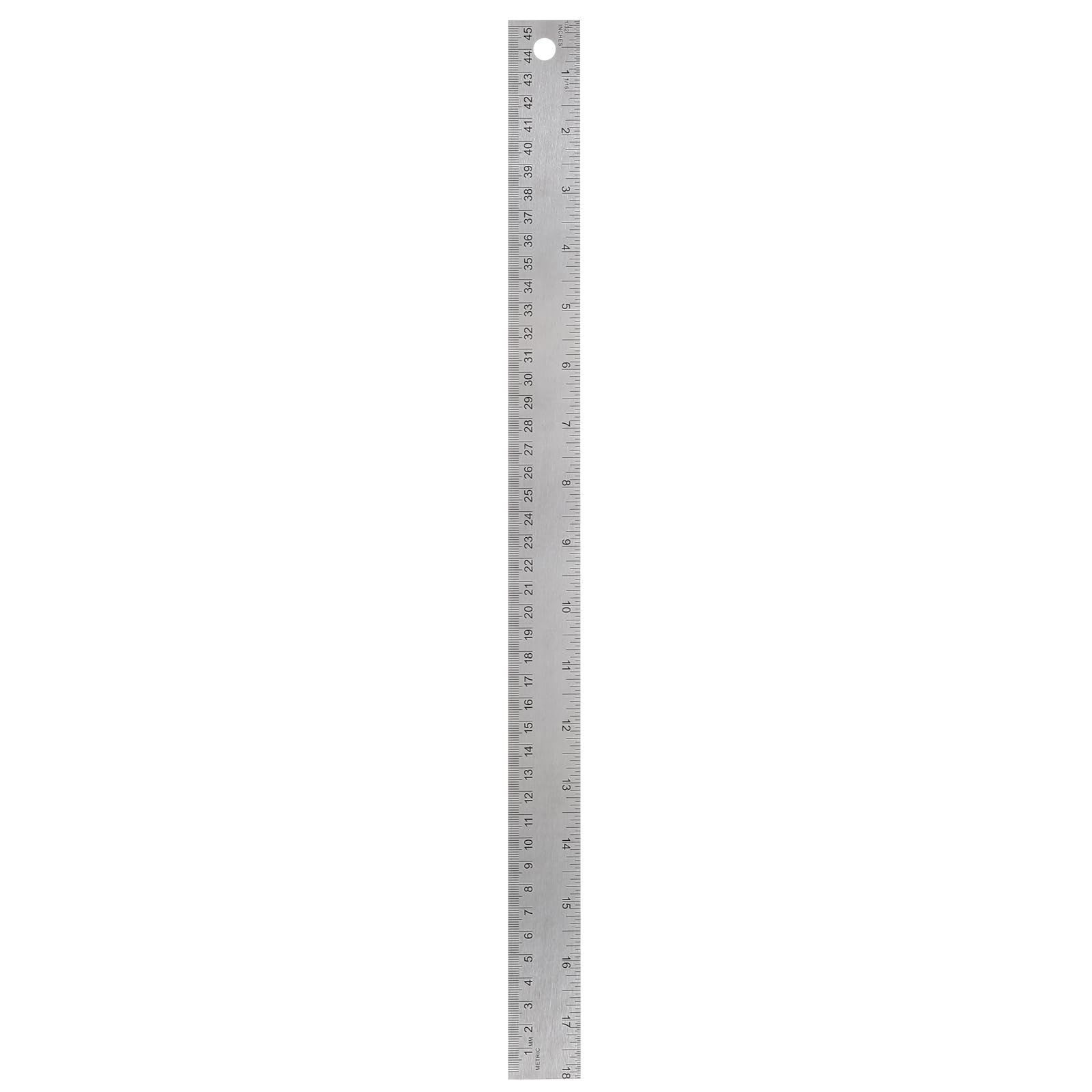 VILLCASE Metal Ruler Cork Backed, 18'' Non-Slip Cork Backing Rulers with Inch and Centimeters, Stainless Steel Straight Edge Ruler for Student School Office Drafting Tools