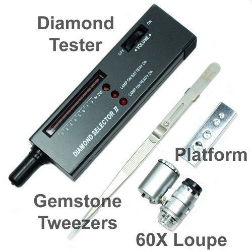 Jeweler Diamond Tool Kit : Portable Diamond Tester - Loupe - Gemstone Tweezers