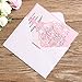 ponatia 25PCS Laser Cut Crown Wedding Invitations Cards For Birthday Sweet 15 Quinceañera Party Invite, Wedding Bridal Engagement Invite (Pink)