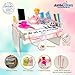 Foldable Kids Travel Tray Placemat Cover - Pink - Easy to Setup with Bonus Side Pockets for Home or Airplane Activities for Kids and Seat Organizer for Toddler Toys or Games Accessories on Flights