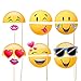 Windy City Novelties Emoji-Icon Smiley Face Photo Booth Prop Party Kit - 20 Pack