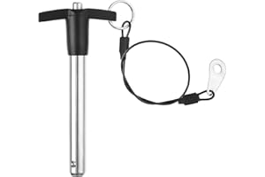 ZOWZEA T Handle Quick Release Pin 0.47 Inch Diameter ,Stainless Steel Ball Locking Pin with Push Button Lanyard Cable Usable Length 2.76"(12*70mm)