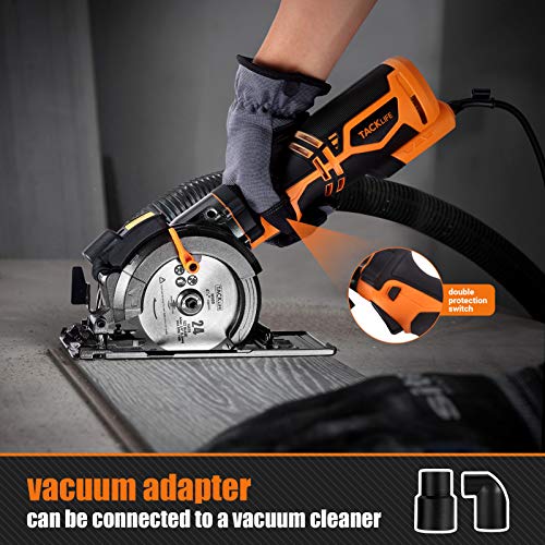 TACKLIFE Circular Saw, 5.8A 3500RPM, Metal Handle, 6 Blades (43/4" & 4