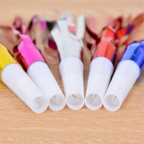 image for HONBAY 30pcs Glitter Fringed Metallic Noise Maker Birthday, Year Party