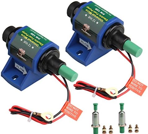 Universal Electronic Fuel Pump 12D , 12 V 5/16" 4-7 P.S.I. Heavy Duty Low Pressure Pump for Carburetor Engines For Diesel(12D 2 pack)
