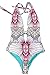 Cupshe Fashion Women's Petal Printing Plunging Halter Padding Swimsuit