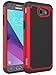 For Samsung Galaxy J3 Emerge / J3 Prime / J3 Mission / J3 Eclipse / J3 2017 / J3 Luna Pro / Sol 2 / Amp Prime 2 / Express Prime 2 Case, OEAGO Hybrid Dual Layer Defender Protective Case Cover (Red)