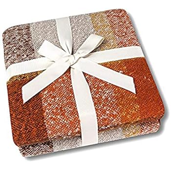 CozzyLife Home Decorations Super Soft Vintage Fluffy Plaid Throw Blanket-100% Acrylic Cashmere-Like- Bedspread Picnic Tailgate Stadium RV Camping Blanket Throw with Fringe,50