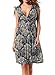 Costyleen Women's Retro Casual Low-cut V-neck Floral Printed Above Knee Sundresses