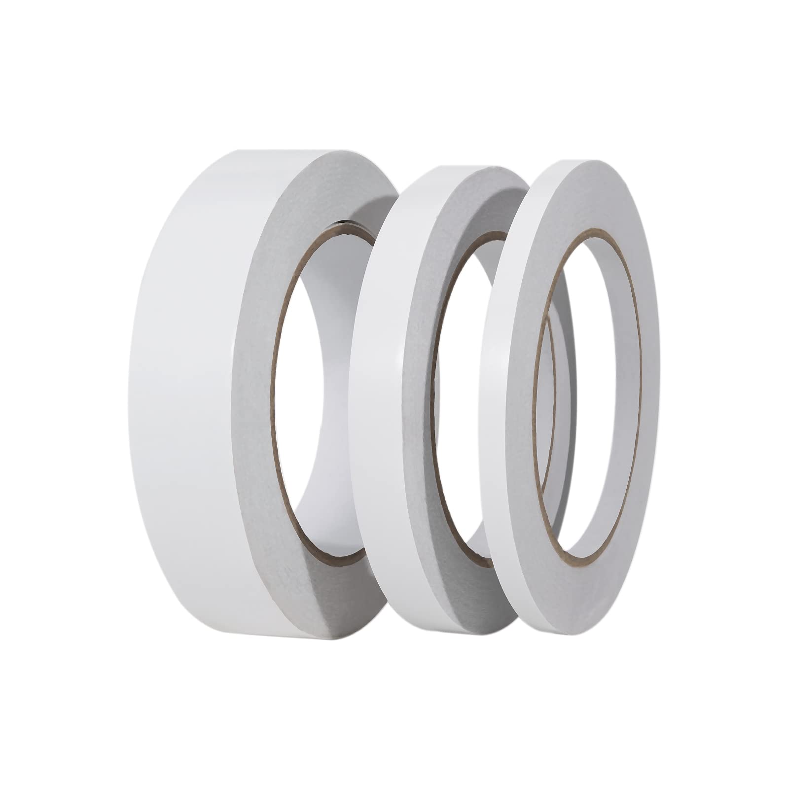 WeFine 3 Rolls Double Sided Tape Adhesive Sticky Tapes for Gifts, Photos,Documents, Wallpaper, Scrapbooking, Crafts, Ribbon, Cards and Boxes，92 Feet Long, Wide 0.25inch / 0.5inch /1inch