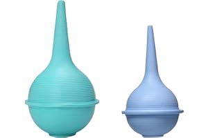 CUSTARI Rubber Bulb Syringe Set – 2 oz & 3 oz Ear Wax Removal Syringe, Nasal Aspirator for Mucus Rinse, Gentle Ear Cleaning Bulb
