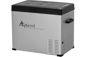 Alpicool C50 Portable Refrigerator 47 Quart(44.4Liter) 12 Volt Car Freezer for Vehicle, Truck, RV, Boat, Mini Fridge Freezer for Travel, Outdoor, Home -12/24V DC and 110-240V AC (Black and Silver)