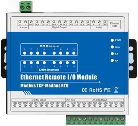 M340T TCP Ethernet Remote IO Data Acquisition Module (8RTD+RS485+RJ45) Industrial Ethernet Serial Port Network Switch