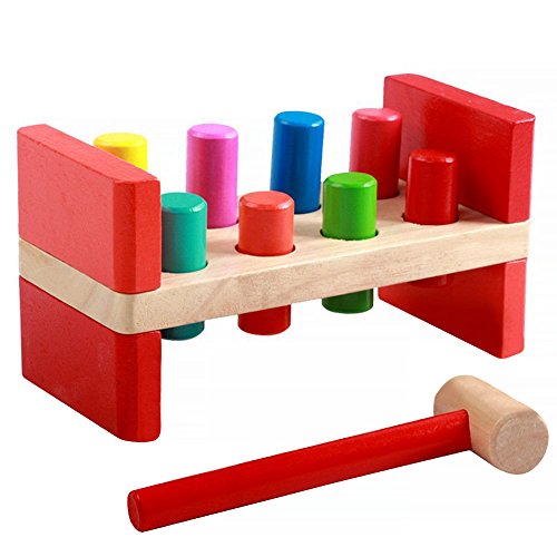 Toyssa First Pounding Bench Peg Wooden Toy With Mallet Early Educational Games for Toddlers Kids (Pounding Toy)